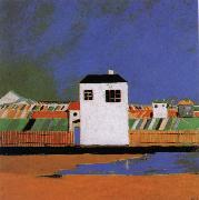 Kasimir Malevich A white house in the landscape oil painting artist